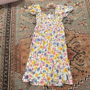 Gap Factory Floral Flutter Sleeve Midi Dress